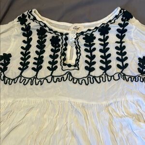 Black Embroidered White Dress